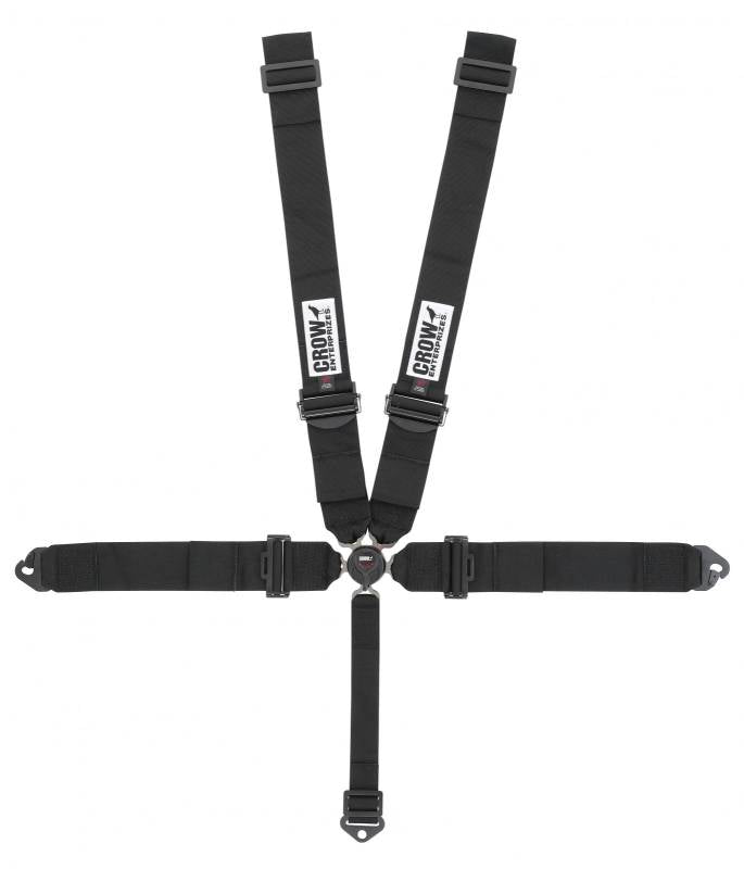 Crow 5-Way PRO Series 3" Kam Lock Harness w/ Dog Bone & Black Pro Aluminum Adjusters - Black Hardware - Black
