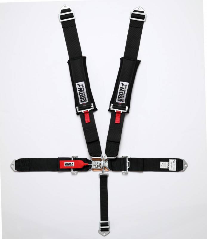 Crow 5-Way Standard 3" Latch & Link Harness w/ Pads & Springs - SFI 1 - Black