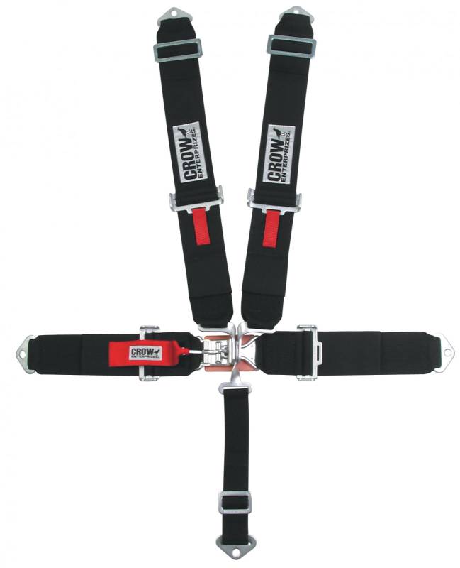 Crow 5-Way Standard 3" Latch & Link Harness w/ Pads & Springs - SFI 1 - Red