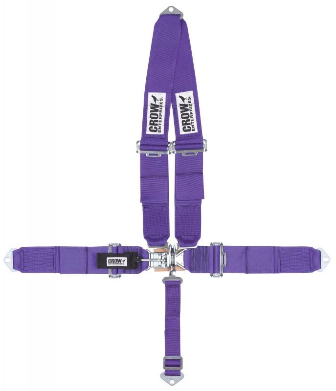 Crow 5-Way Standard 3" Latch & Link - V-Type Shoulder Harness - Drag Racing Door Car - Purple