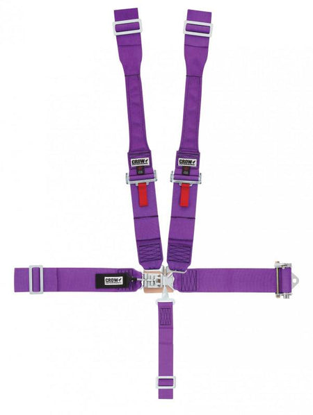 Crow 5-Way Standard 3" Latch & Link - Dog Bone Harness - Ratchet on Left Side - SFI-16-1 - Purple
