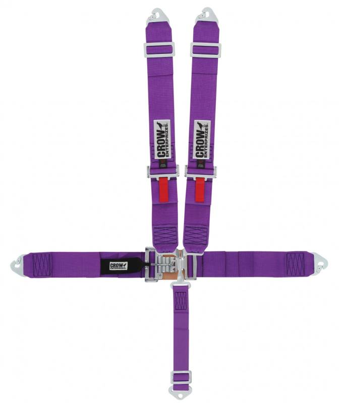 Crow 5-Way Duck Bill 3" Latch & Link Harness - 55'' Seat Belts - Purple