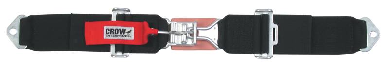 Crow Standard 3" Latch & Link Lap Belt - Pull Down Adjustment - Black