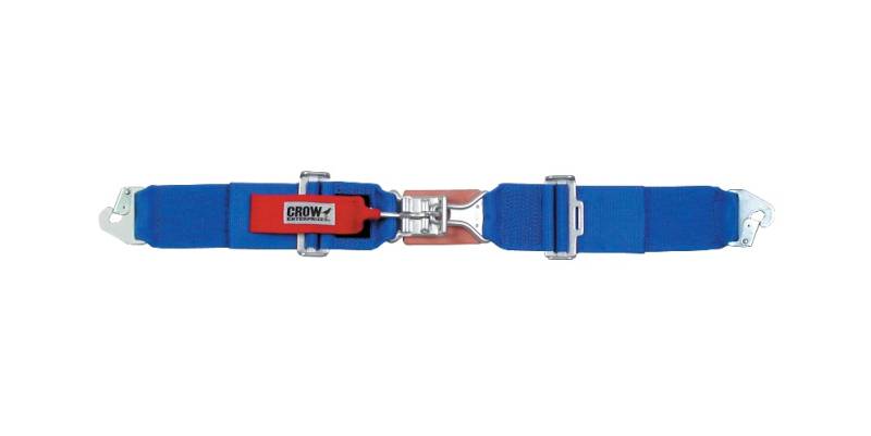 Crow Standard 3" Latch & Link Lap Belt - Pull Down Adjustment - Blue