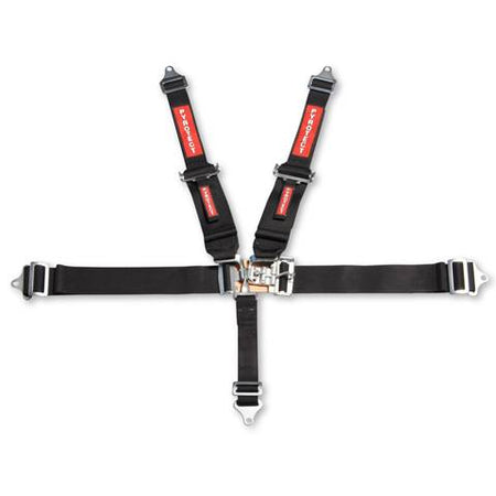 Pyrotect 5-Point Standard Latch & Link Harness w/ Bolt Plates - 3" Harness/2" Lap - Pull Down Adjust - Red