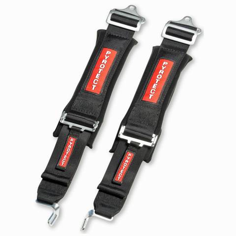 Pyrotect 6-Point Latch & Link Harness w/ Harness Pads - 3" Width - Pull Down Adjust - Red