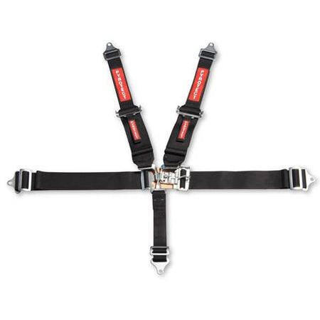 Pyrotect 6-Point Latch & Link Harness - 3" Width Lap - 2" to 3" HNR Ready Shoulder Harness - Pull Up Adjust - Black