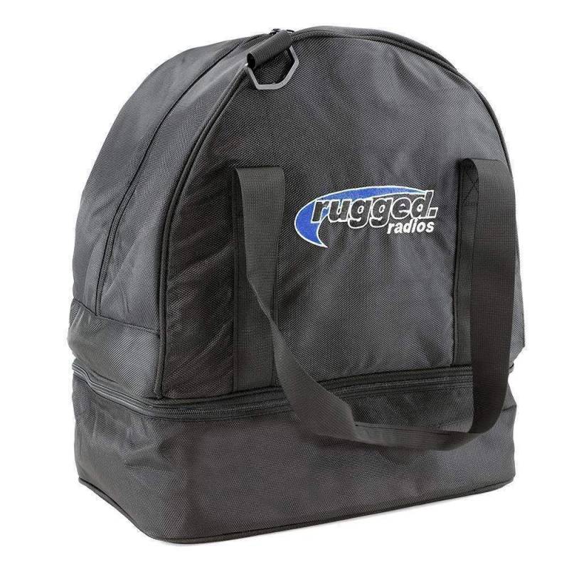 Rugged Radios Helmet Bag with Bottom Storage Compartment - Black