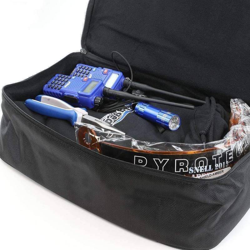 Rugged Radios Helmet Bag with Bottom Storage Compartment - Black