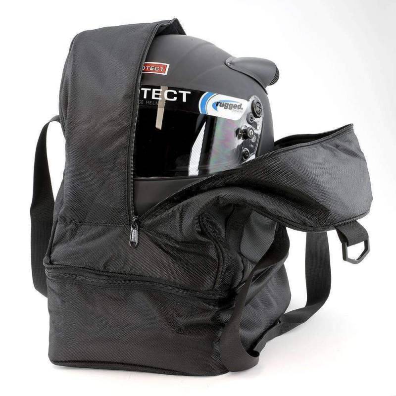 Rugged Radios Helmet Bag with Bottom Storage Compartment - Black