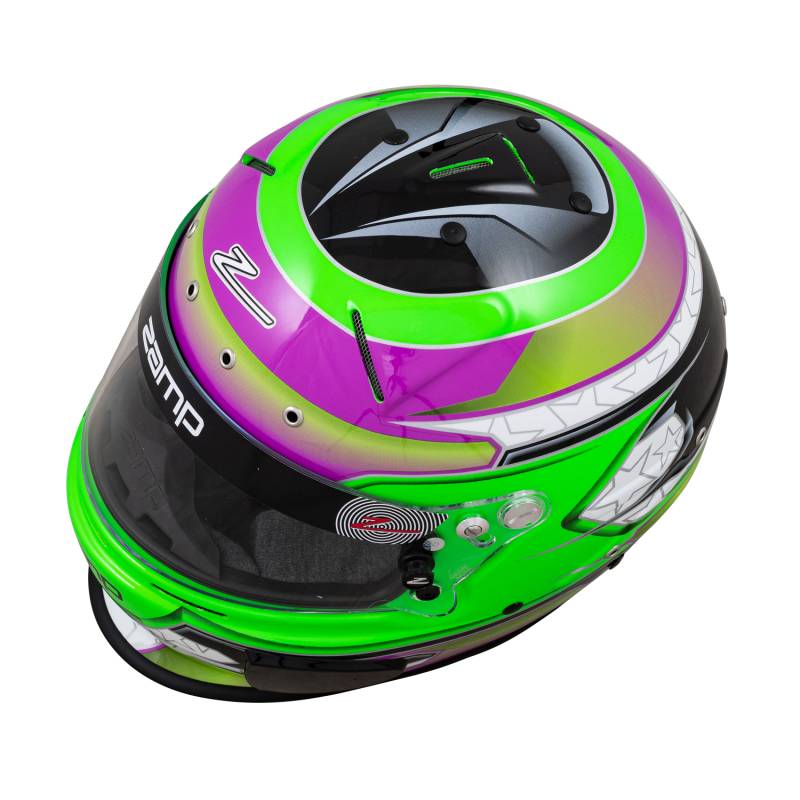 Zamp RZ-70E Switch Helmet - Green/Purple Graphic