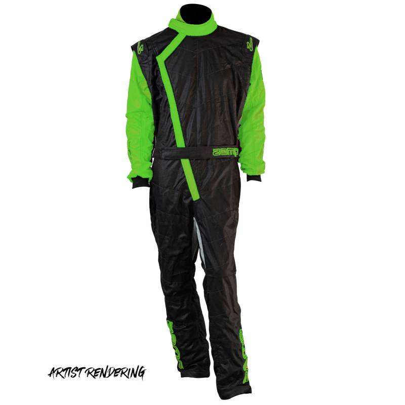 Zamp ZR-40 Youth Race Suit - Green/Black