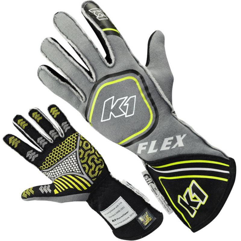 K1 RaceGear Flex Glove - Black/Gray/FLO Yellow
