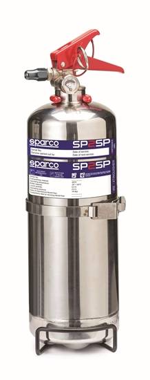 Sparco Ultra-Light Fire Extinguisher - Stainless - NOVEC - 2 Liter - Polished