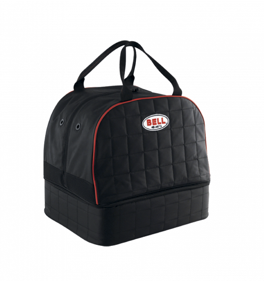 Bell Quilted Helmet & Hans Bag - Black/Red