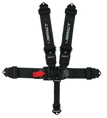 Impact Integrated Latch & Link Harness - Individual Shoulder Harness/Pull Down Adjust - Black