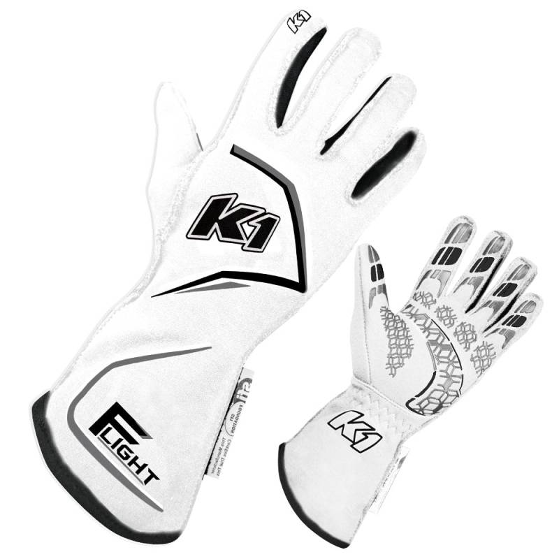 K1 RaceGear Flight Glove - White/Gray