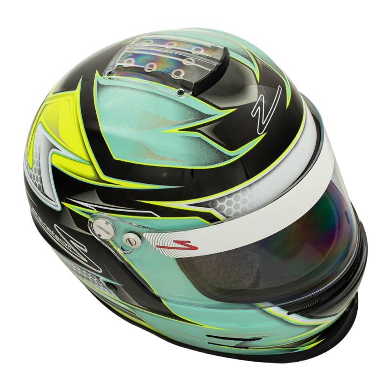 Zamp RZ-42Y Youth Graphic Helmet - Green/Silver