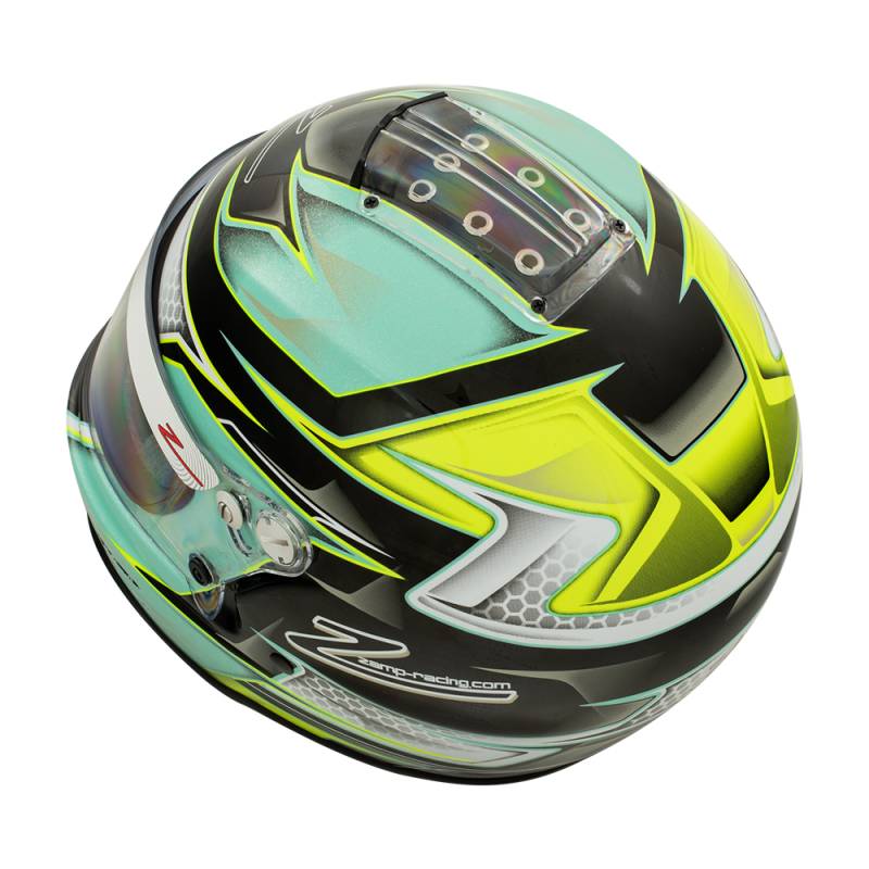 Zamp RZ-42Y Youth Graphic Helmet - Green/Silver