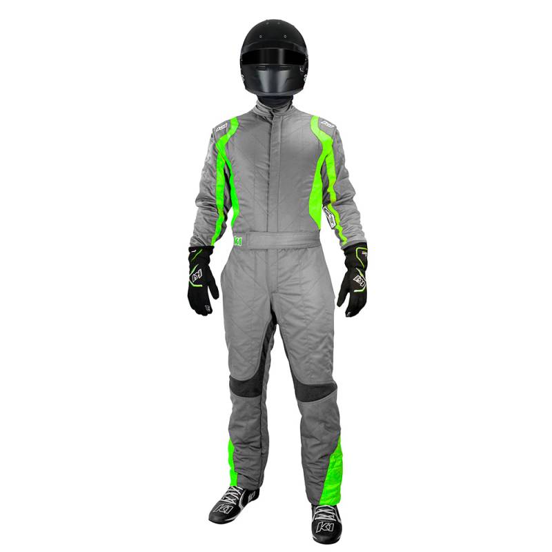 K1 RaceGear Precision II Suit - Gray/Fluo Green