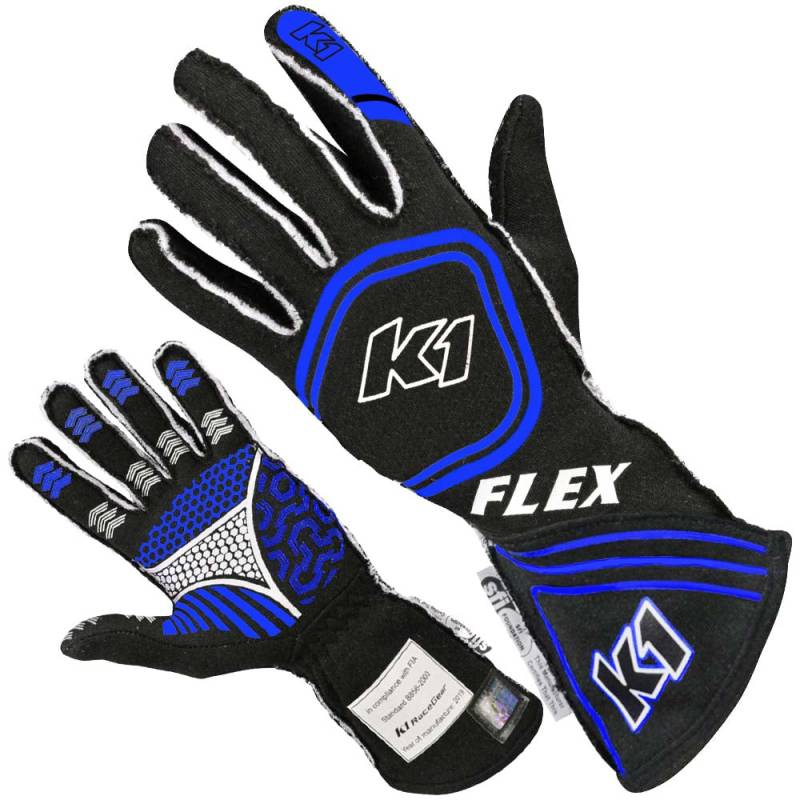 K1 RaceGear Flex Nomex® Driver's Gloves - Black/Blue