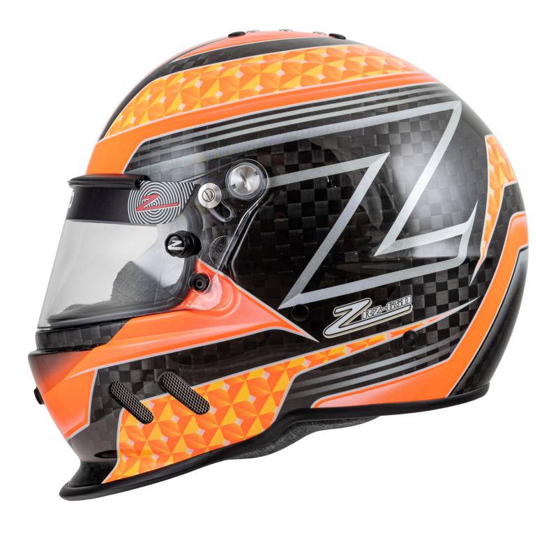 Zamp RZ-65D Graphic Helmet - Flo Orange/Yellow/Carbon Fiber