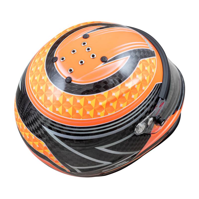 Zamp RZ-65D Graphic Helmet - Flo Orange/Yellow/Carbon Fiber