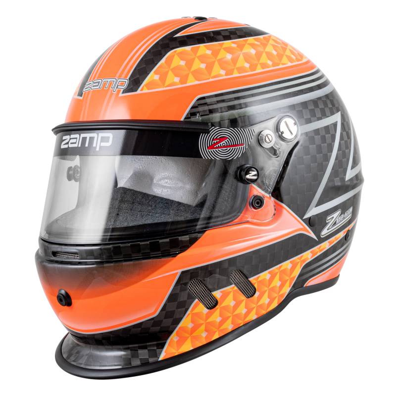 Zamp RZ-65D Graphic Helmet - Flo Orange/Yellow/Carbon Fiber