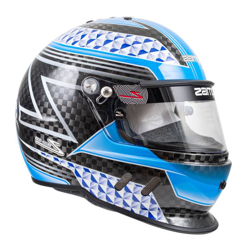 Zamp RZ-65D Graphic Helmet - Flo Blue/Gray/Carbon Fiber