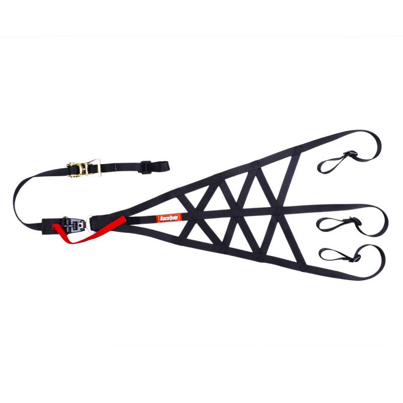 RaceQuip Right Side Triangle Roll Cage Net w/ Quick Release - Black