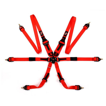 G-Force 7623 Endurance 3+2 Pull Down FIA Harness - Red