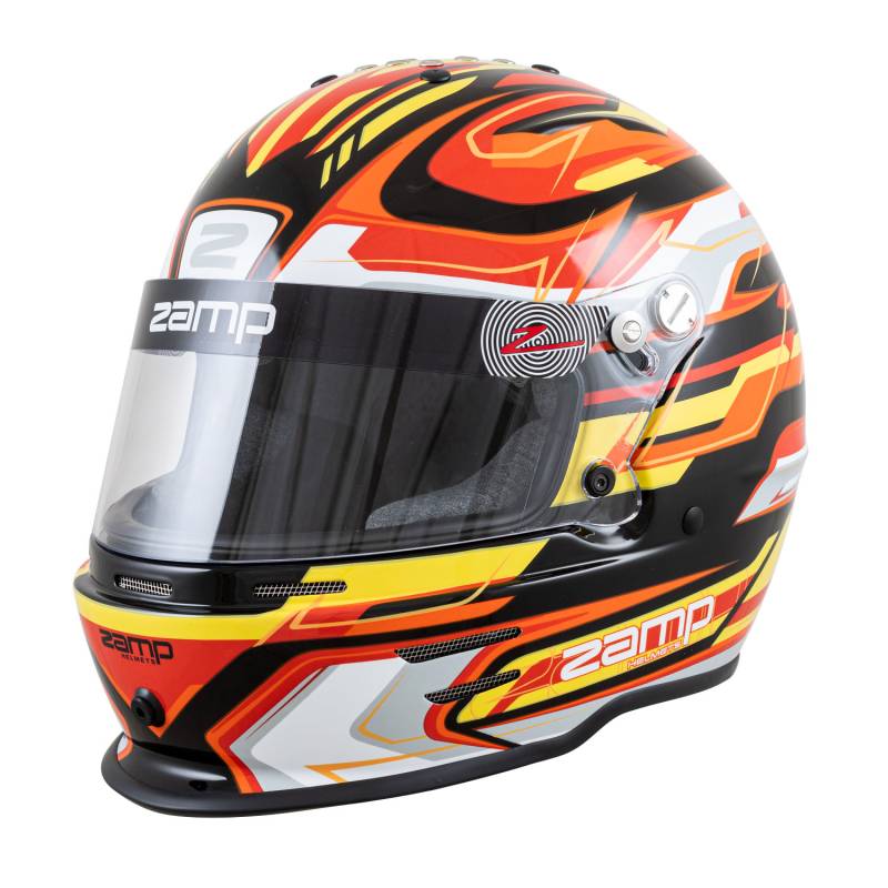 Zamp RZ-42Y Youth Graphic Helmet - Black/Red/Orange