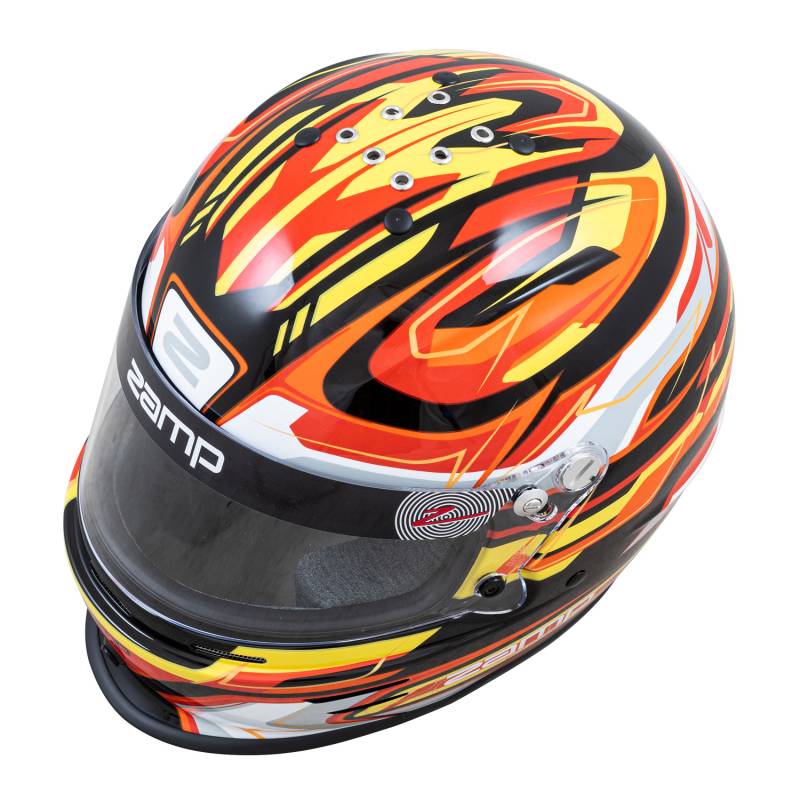 Zamp RZ-42Y Youth Graphic Helmet - Black/Red/Orange