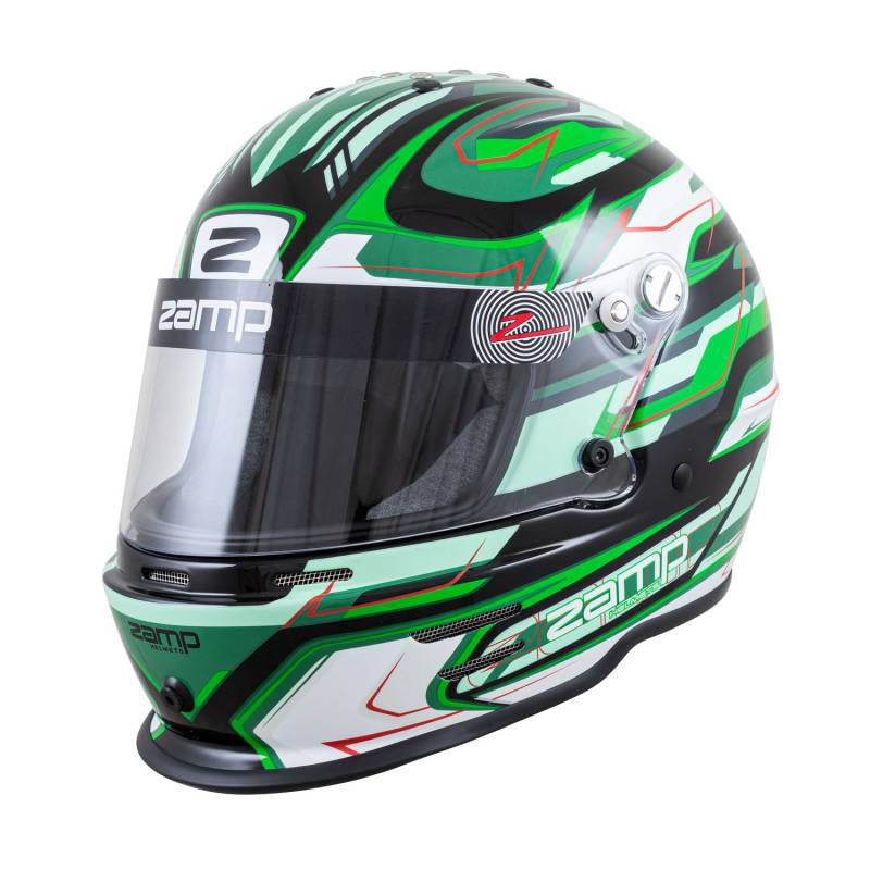 Zamp RZ-42Y Youth Graphic Helmet - Black/Green/Light Green