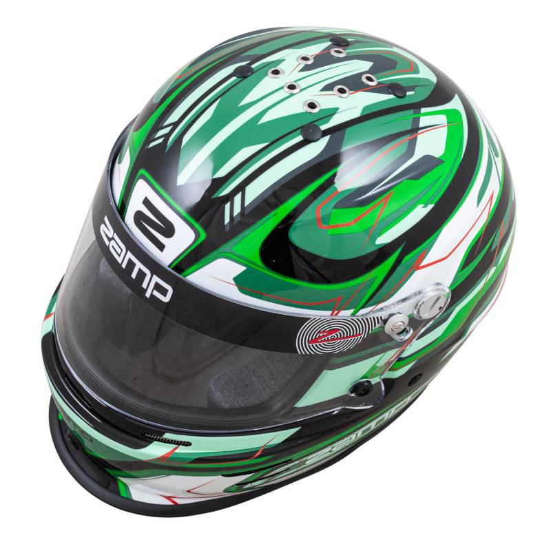 Zamp RZ-42Y Youth Graphic Helmet - Black/Green/Light Green