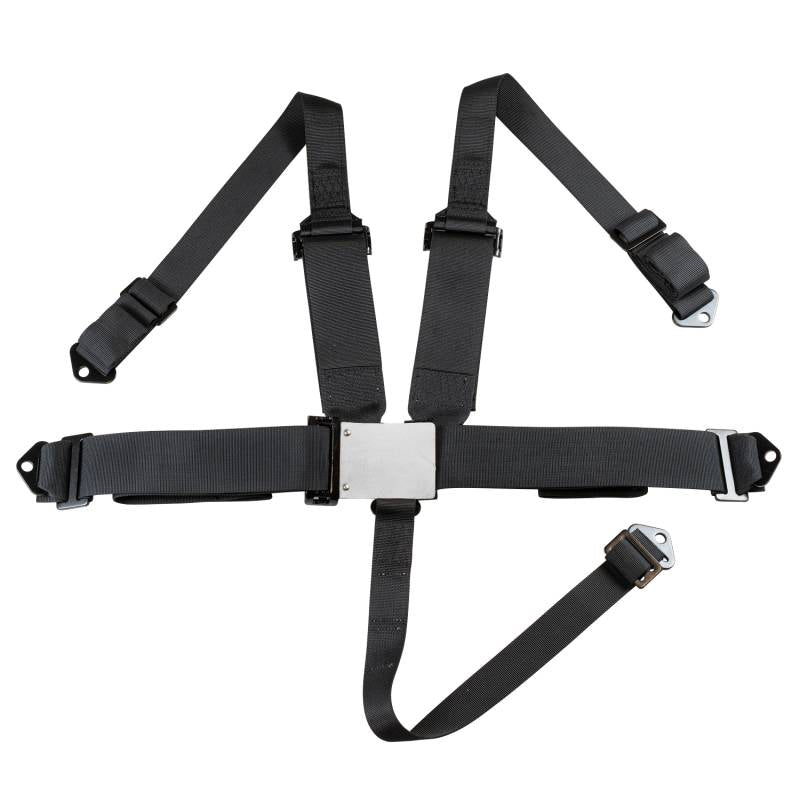 Zamp 5-Point Latch & Link Harness - Individual HANS/HNR Ready Harness / 3" Lap - Pull Down Adjust - Bolt-In/Wrap Around - Black