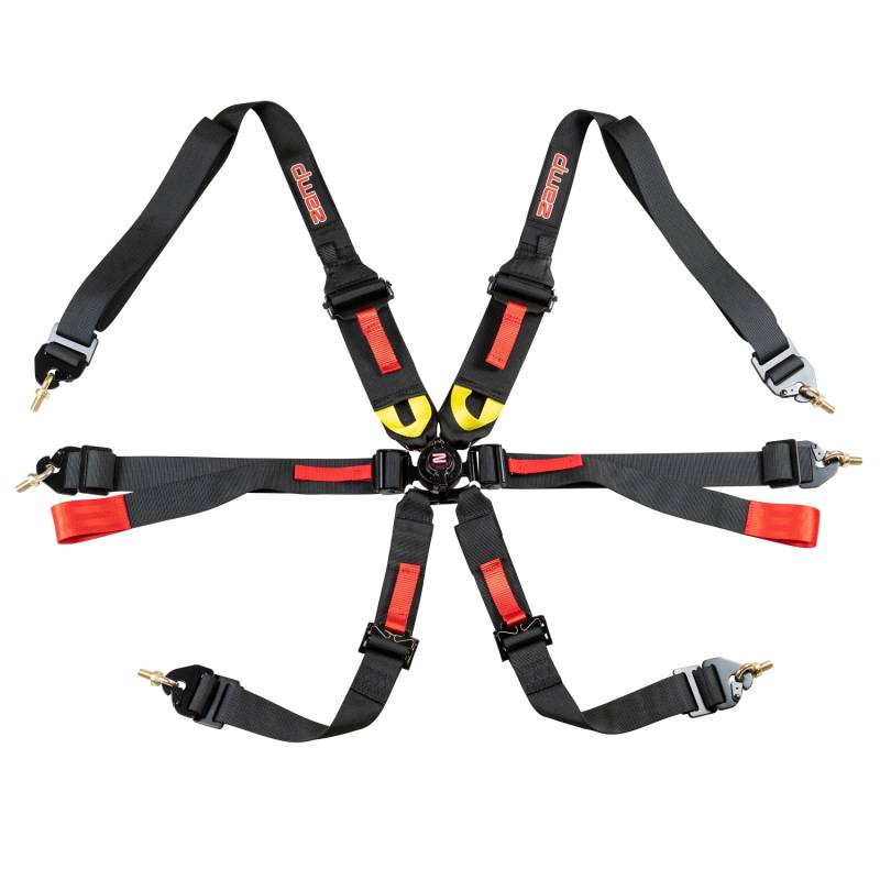 Zamp 6-Point Camlock Harness - Individual HANS/HNR Ready Harness / 2" Lap