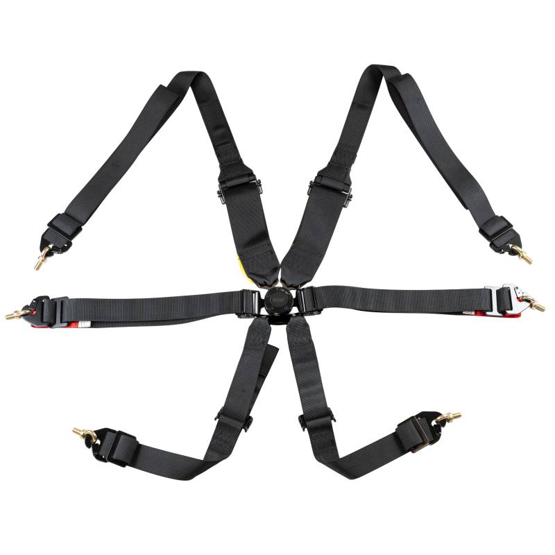 Zamp 6-Point Camlock Harness - Individual HANS/HNR Ready Harness / 2" Lap