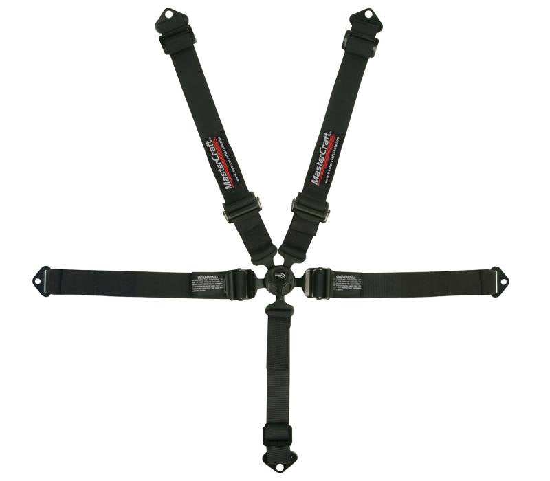 Mastercraft 5-Point Camlock Harness - Bolt-In - 2" Straps - Pull Down Adjust - Individual Harness - Black