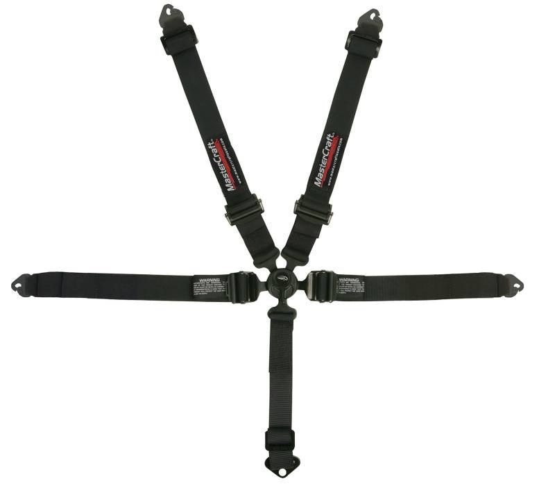 Mastercraft 5-Point Camlock Harness - Snap-On - 2" Straps - Pull Down Adjust - Individual Harness - Black