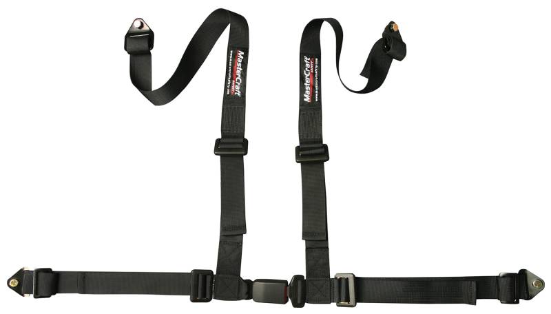 Mastercraft Trail Runner 4-Point Harness - Bolt-In - 2" Straps - Pull Down Adjust - Individual Harness - Black