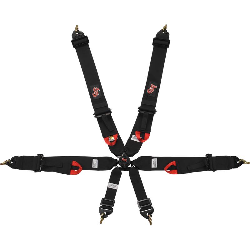 G-Force Pro Series 6 Pt. Camlock Harness - Pull-Up Adjust Lap - FIA 8853-2016 - Black (Expires in 2027)