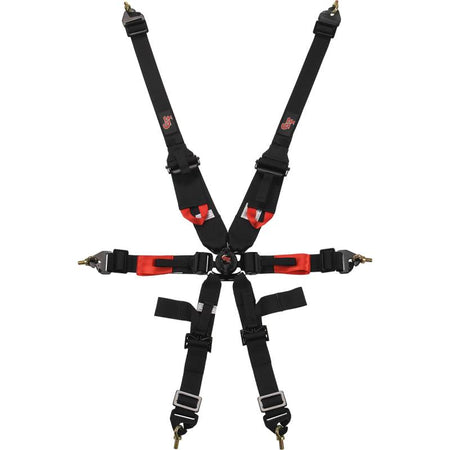 G-Force Pro Series 6 Pt. Camlock Harness - Pull-Down Adjust Lap - FIA 8853-2016 - HNR Ready - Black (Expires in 2027)