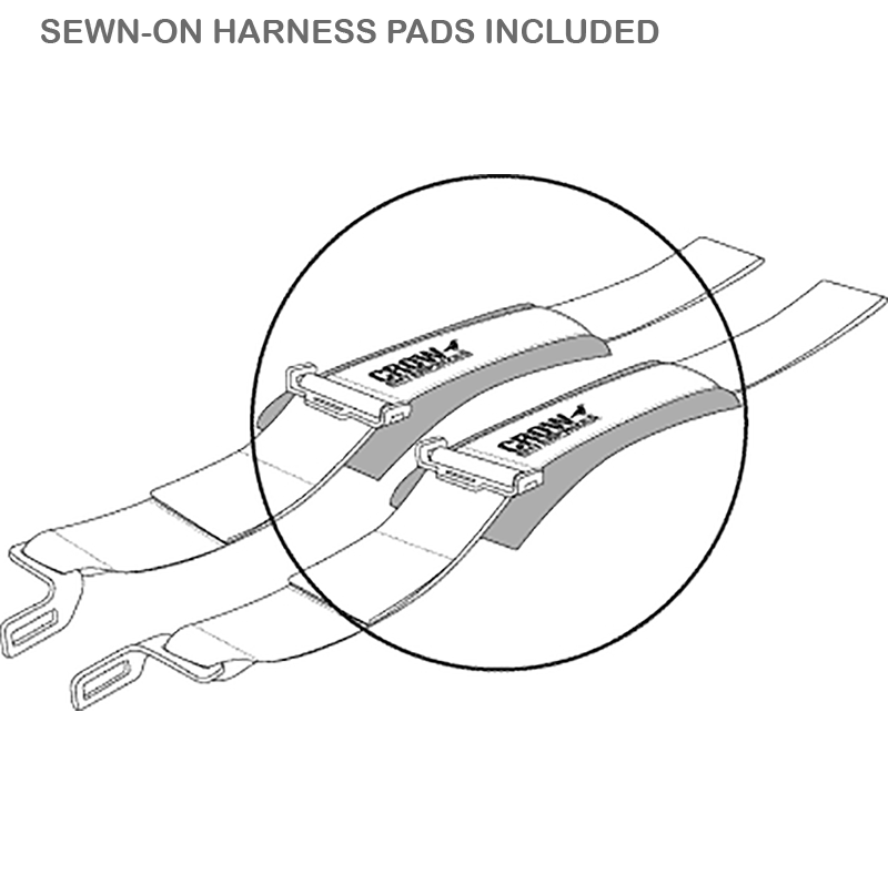 Crow QA 5-Way Duck Bill 3" Latch & Link Harness w/ Harness Pads - 55'' Seat Belts - Black