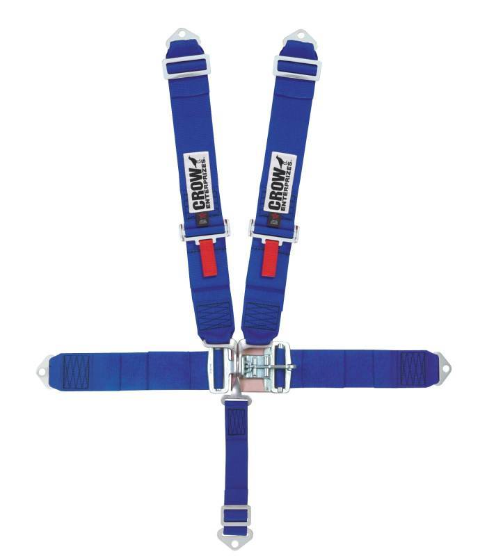 Crow QA 5-Way Duck Bill 3" Latch & Link Harness - 40'' Lap Belt - Blue