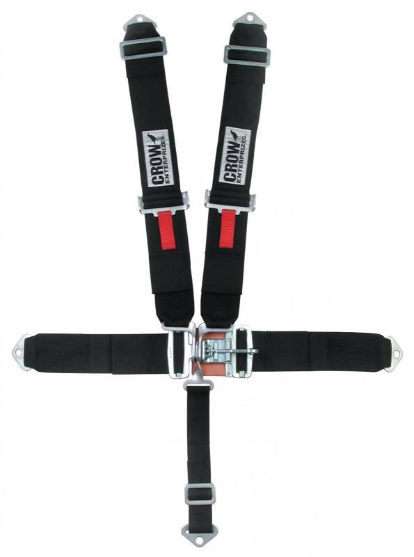 Crow QA 5-Way Duck Bill 3" Latch & Link Harness - 40'' Lap Belt - Black