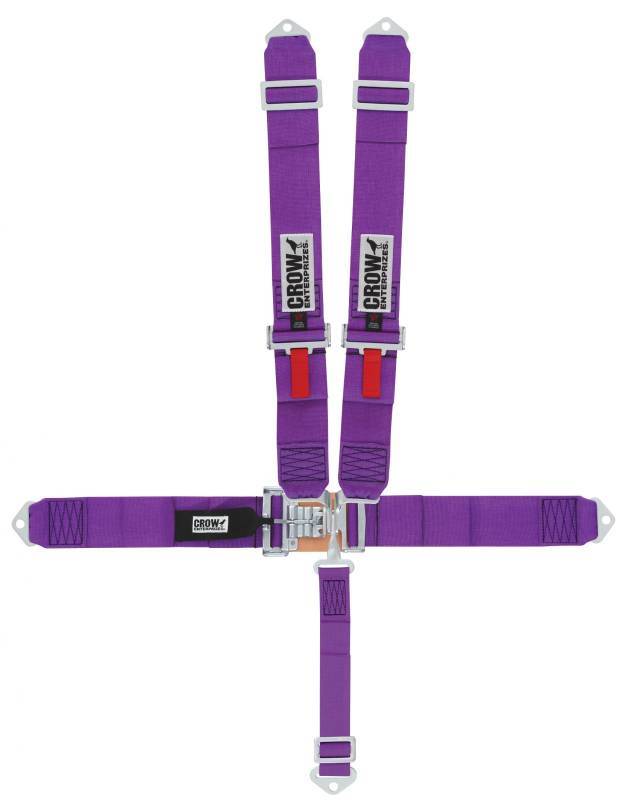 Crow QA 5-Way Duck Bill 3" Latch & Link Harness - 40'' Lap Belt - Purple