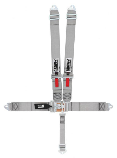 Crow QA 5-Way Duck Bill 3" Latch & Link Harness - 55'' Seat Belts - Gray