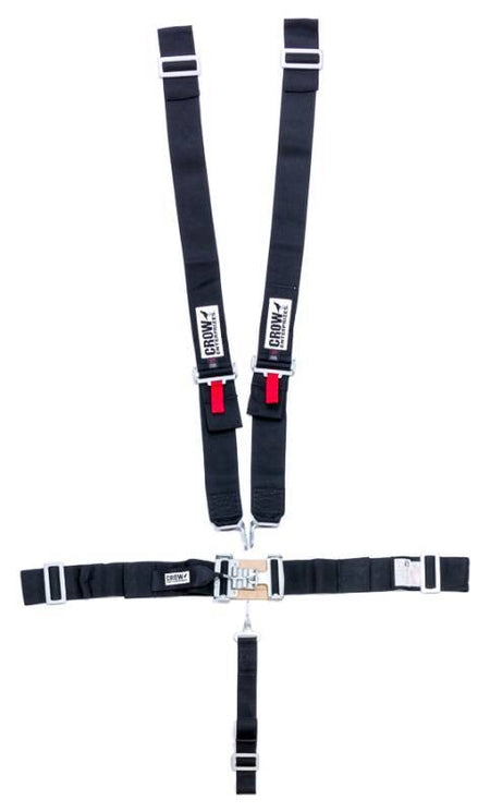 Crow QA 5-Way Duck Bill 3" Latch & Link Harness - 55'' Lap Belt - Black