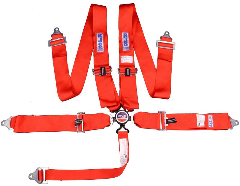 RJS 5-Point Quick Release Camlock Harness System - Red - Bolt-In - 2" Anti-Sub